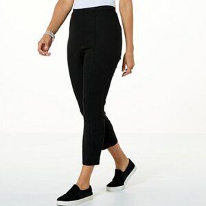 Wynne Collection White Linen Blend Crop Semi Sheer Pull On Breezy Pants Medium